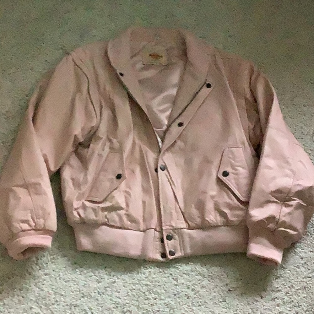 Pink, Hard Rock Cafe leather jacket size M, Orlando….